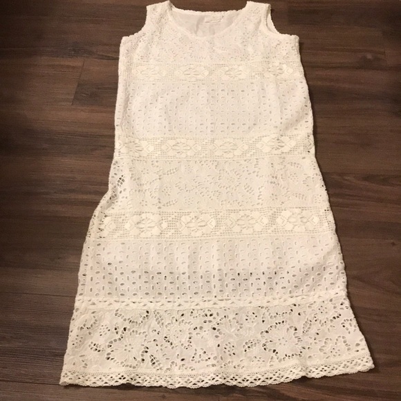 Stella Moda White Eyelet Dress - Picture 1 of 2